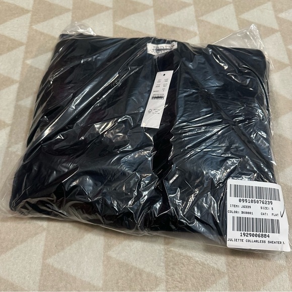 J crew Juliette collarless sweater blazer black size m - Picture 2 of 3